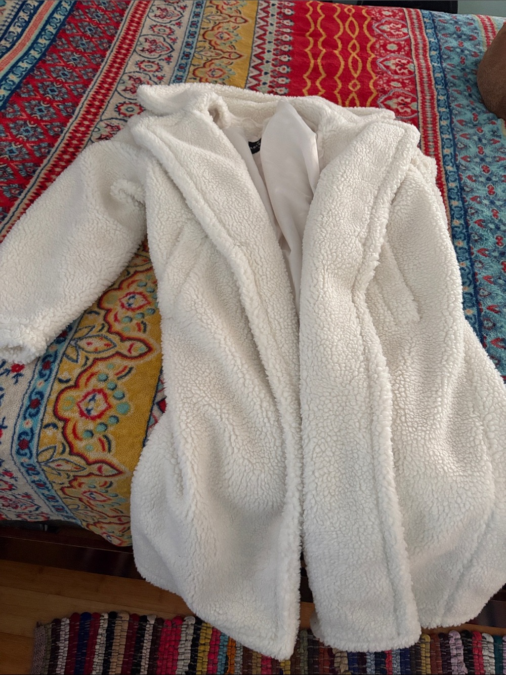 Fabletics Ivory Teddy Fleece Hooded Jacket
